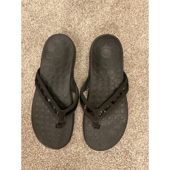 Vionic Orthaheel Tide Thong Orthotic Black FlipFlop Sandal, sz 8.5 - Picture 2 of 5